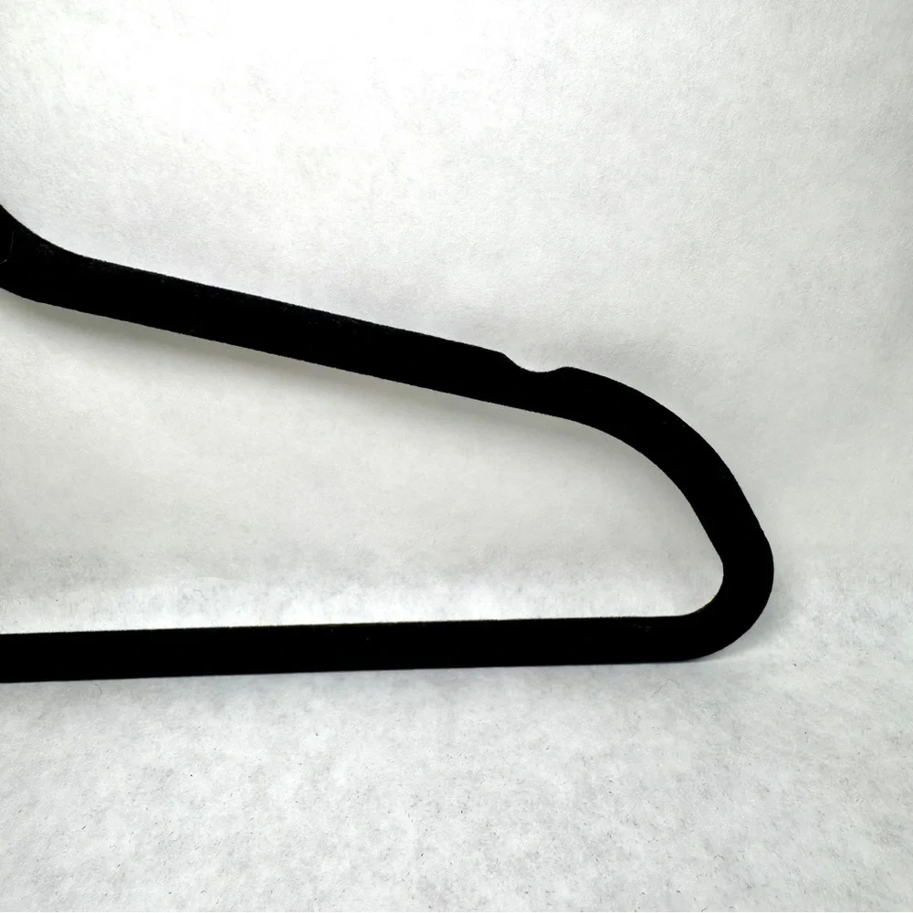 Lot of 30 Black Velvet Flocked Hangers